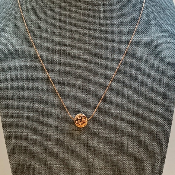 Kinsley Armelle Rose Gold Charlotte Necklace Hammered Disc Necklace RETIRED - Picture 4 of 13